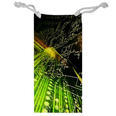 Machine Technology Circuit Electronic Computer Technics Detail Psychedelic Abstract Pattern Jewelry Bag by Sarkoni