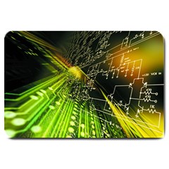 Machine Technology Circuit Electronic Computer Technics Detail Psychedelic Abstract Pattern Large Doormat by Sarkoni