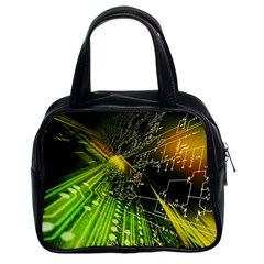 Machine Technology Circuit Electronic Computer Technics Detail Psychedelic Abstract Pattern Classic Handbag (two Sides) by Sarkoni