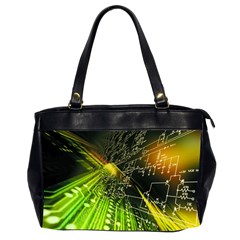 Machine Technology Circuit Electronic Computer Technics Detail Psychedelic Abstract Pattern Oversize Office Handbag (2 Sides) by Sarkoni