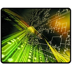 Machine Technology Circuit Electronic Computer Technics Detail Psychedelic Abstract Pattern Fleece Blanket (medium) by Sarkoni