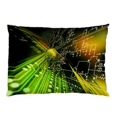 Machine Technology Circuit Electronic Computer Technics Detail Psychedelic Abstract Pattern Pillow Case (two Sides) by Sarkoni