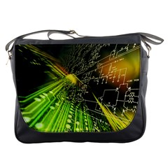 Machine Technology Circuit Electronic Computer Technics Detail Psychedelic Abstract Pattern Messenger Bag by Sarkoni