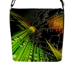 Machine Technology Circuit Electronic Computer Technics Detail Psychedelic Abstract Pattern Flap Closure Messenger Bag (l) by Sarkoni