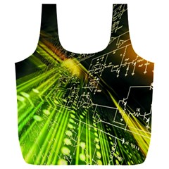 Machine Technology Circuit Electronic Computer Technics Detail Psychedelic Abstract Pattern Full Print Recycle Bag (xxl) by Sarkoni