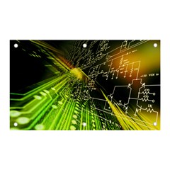 Machine Technology Circuit Electronic Computer Technics Detail Psychedelic Abstract Pattern Banner And Sign 5  X 3  by Sarkoni