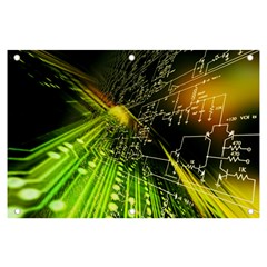 Machine Technology Circuit Electronic Computer Technics Detail Psychedelic Abstract Pattern Banner And Sign 6  X 4  by Sarkoni