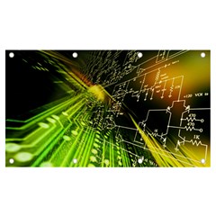 Machine Technology Circuit Electronic Computer Technics Detail Psychedelic Abstract Pattern Banner And Sign 7  X 4  by Sarkoni