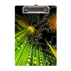 Machine Technology Circuit Electronic Computer Technics Detail Psychedelic Abstract Pattern A5 Acrylic Clipboard by Sarkoni