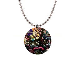 Psychedelic Funky Trippy 1  Button Necklace by Sarkoni