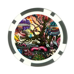 Psychedelic Funky Trippy Poker Chip Card Guard by Sarkoni