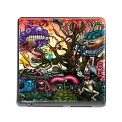 Psychedelic Funky Trippy Memory Card Reader (square 5 Slot) by Sarkoni