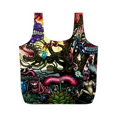 Psychedelic Funky Trippy Full Print Recycle Bag (m) by Sarkoni