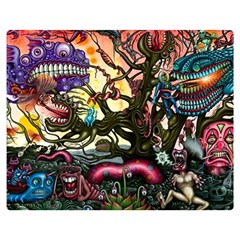 Psychedelic Funky Trippy Premium Plush Fleece Blanket (medium) by Sarkoni