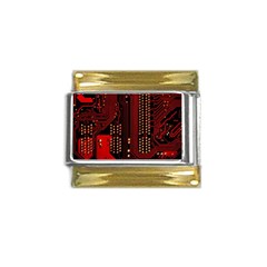 Technology Computer Circuit Gold Trim Italian Charm (9mm) by Sarkoni