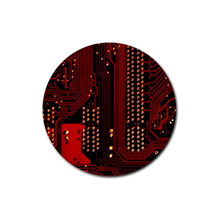 Technology Computer Circuit Rubber Coaster (Round)