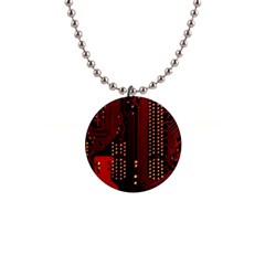 Technology Computer Circuit 1  Button Necklace by Sarkoni