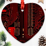 Technology Computer Circuit Heart Ornament (Two Sides) Front