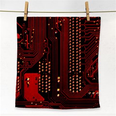 Technology Computer Circuit Face Towel by Sarkoni