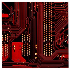 Technology Computer Circuit Wooden Puzzle Square by Sarkoni