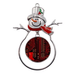 Technology Computer Circuit Metal Snowman Ornament by Sarkoni