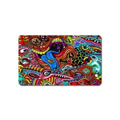 Psychedelic Trippy Hippie  Weird Art Magnet (name Card) by Sarkoni