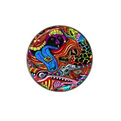 Psychedelic Trippy Hippie  Weird Art Hat Clip Ball Marker by Sarkoni