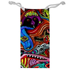 Psychedelic Trippy Hippie  Weird Art Jewelry Bag by Sarkoni