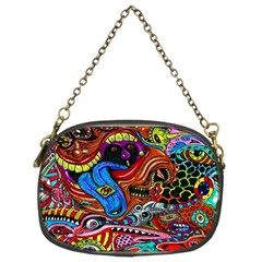 Psychedelic Trippy Hippie  Weird Art Chain Purse (two Sides) by Sarkoni