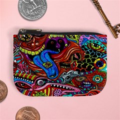 Psychedelic Trippy Hippie  Weird Art Mini Coin Purse by Sarkoni