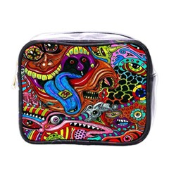 Psychedelic Trippy Hippie  Weird Art Mini Toiletries Bag (one Side) by Sarkoni