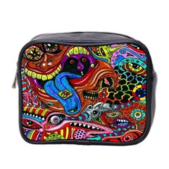 Psychedelic Trippy Hippie  Weird Art Mini Toiletries Bag (two Sides) by Sarkoni