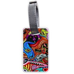 Psychedelic Trippy Hippie  Weird Art Luggage Tag (one Side) by Sarkoni