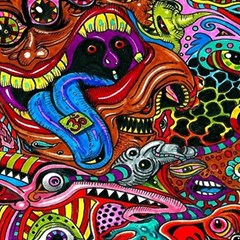 Psychedelic Trippy Hippie  Weird Art Play Mat (rectangle) by Sarkoni