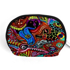 Psychedelic Trippy Hippie  Weird Art Accessory Pouch (medium) by Sarkoni