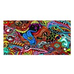 Psychedelic Trippy Hippie  Weird Art Satin Shawl 45  x 80  Front