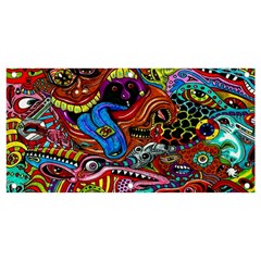 Psychedelic Trippy Hippie  Weird Art Banner And Sign 4  X 2  by Sarkoni