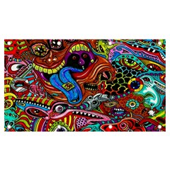 Psychedelic Trippy Hippie  Weird Art Banner And Sign 7  X 4  by Sarkoni