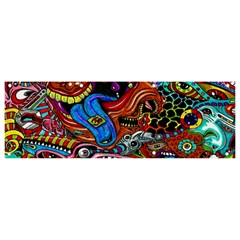 Psychedelic Trippy Hippie  Weird Art Banner And Sign 9  X 3  by Sarkoni