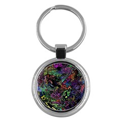 Trippy Dark Psychedelic Key Chain (round) by Sarkoni