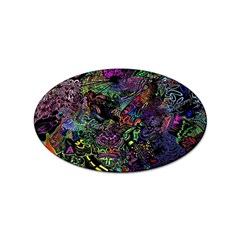 Trippy Dark Psychedelic Sticker (oval) by Sarkoni