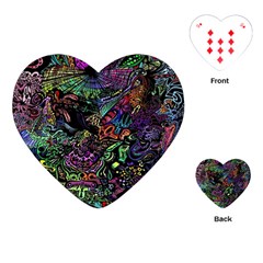 Trippy Dark Psychedelic Playing Cards Single Design (heart) by Sarkoni