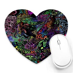 Trippy Dark Psychedelic Heart Mousepad by Sarkoni