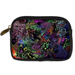 Trippy Dark Psychedelic Digital Camera Leather Case by Sarkoni