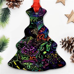 Trippy Dark Psychedelic Ornament (christmas Tree)  by Sarkoni