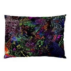 Trippy Dark Psychedelic Pillow Case (two Sides) by Sarkoni