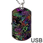 Trippy Dark Psychedelic Dog Tag USB Flash (Two Sides) Back