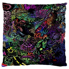 Trippy Dark Psychedelic Standard Premium Plush Fleece Cushion Case (one Side) by Sarkoni