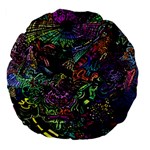 Trippy Dark Psychedelic Large 18  Premium Flano Round Cushions Back