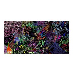 Trippy Dark Psychedelic Satin Wrap 35  X 70  by Sarkoni